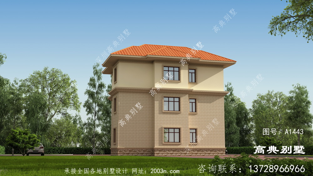實(shí)用性很強(qiáng)的復(fù)式三層別墅