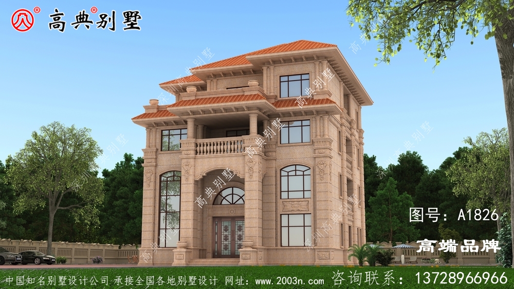 四層歐式石材別墅設(shè)計圖紙