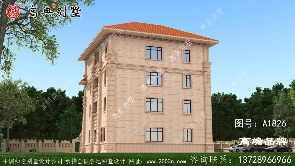 四層歐式石材別墅設(shè)計圖紙