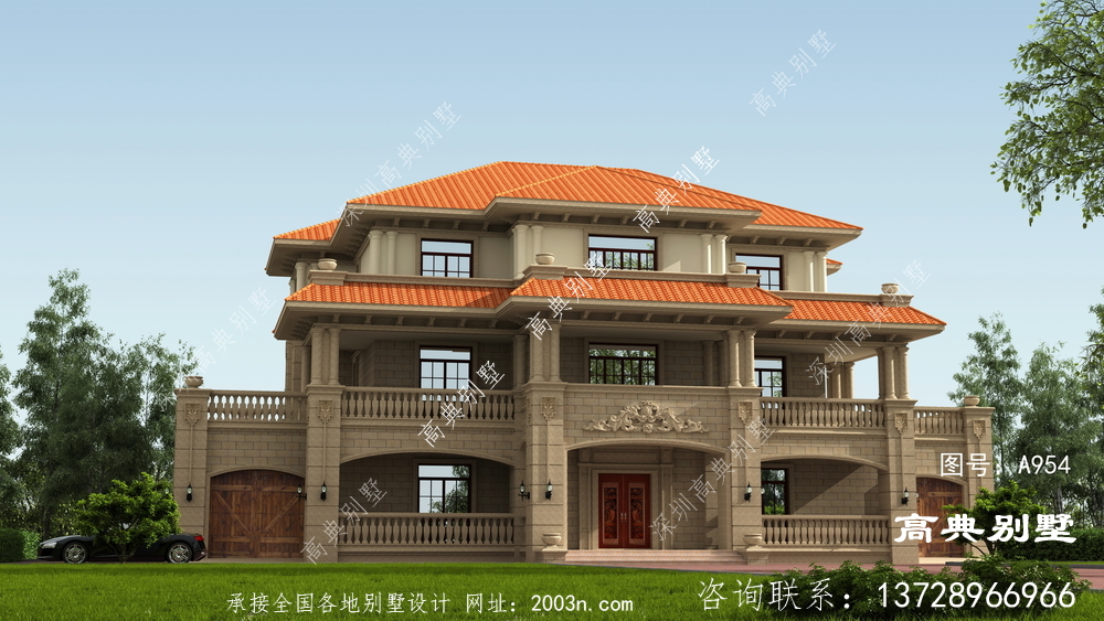 簡歐風格三層別墅設計圖 簡歐風格三層別墅設計圖