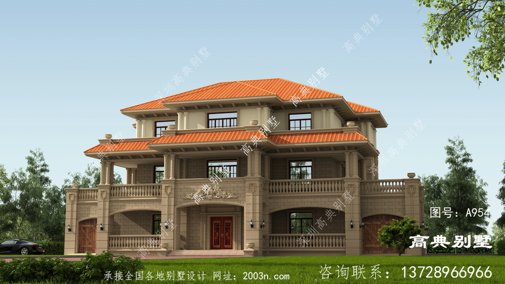 簡歐風格三層別墅設計圖