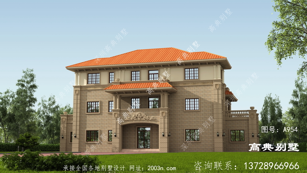 簡歐風格三層別墅設計圖