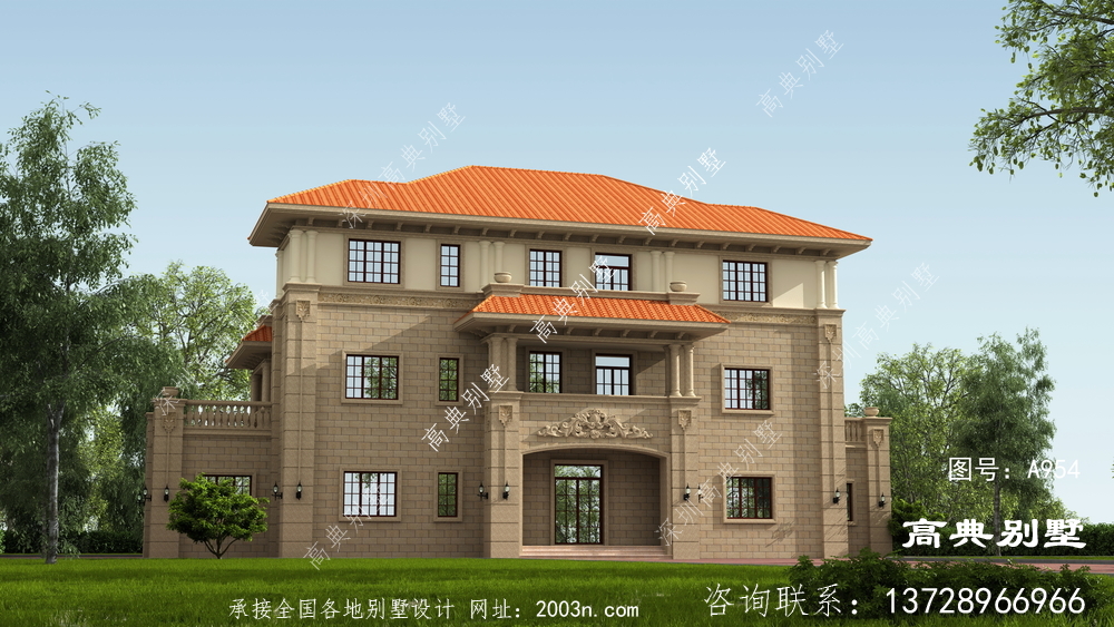 簡歐風格三層別墅設計圖
