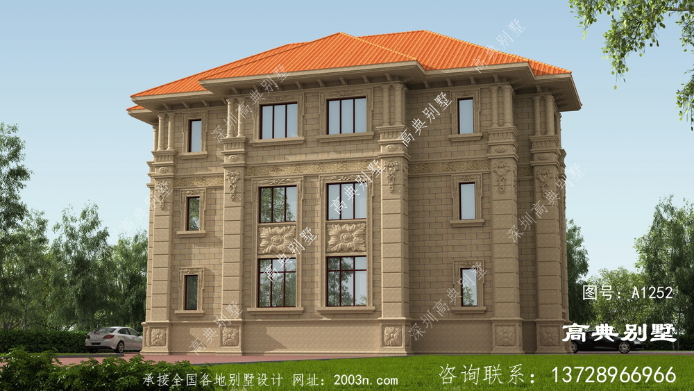 好看歐式風(fēng)格高端大氣雙拼別墅