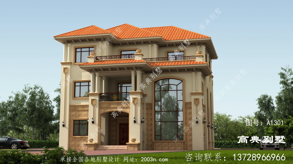 意大利風格三層別墅效果圖施工圖 意大利風格三層別墅效果圖施工圖