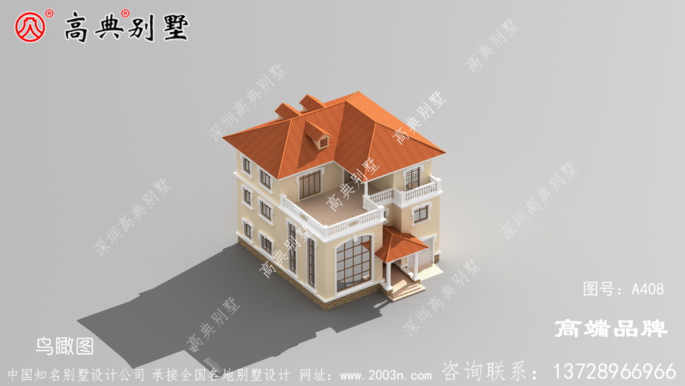 時尚亮麗的農村歐式風格別墅設計圖紙