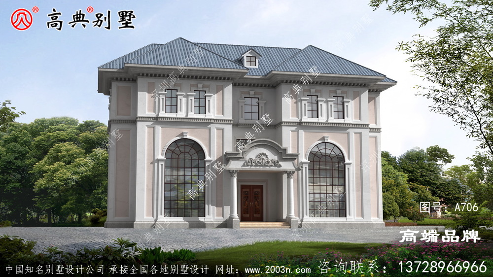 三層建筑的設(shè)計圖，是端莊的大氣，南北通透。