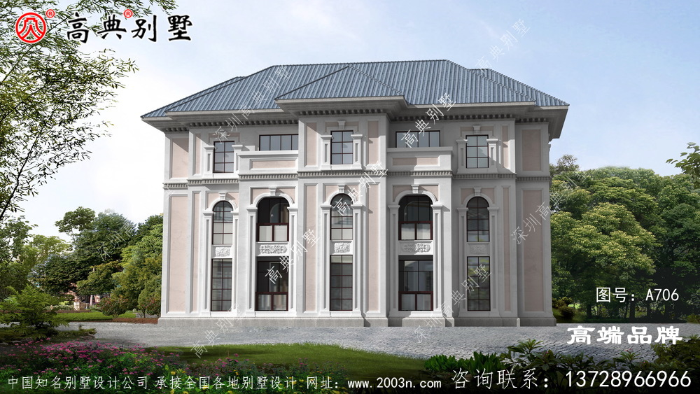 三層建筑的設(shè)計圖，是端莊的大氣，南北通透。