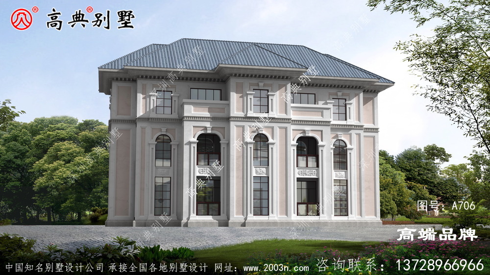 三層建筑的設(shè)計圖，是端莊的大氣，南北通透。