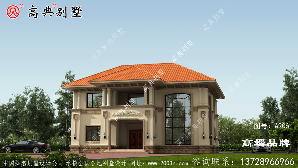 歐式經典二層復式別墅設計圖