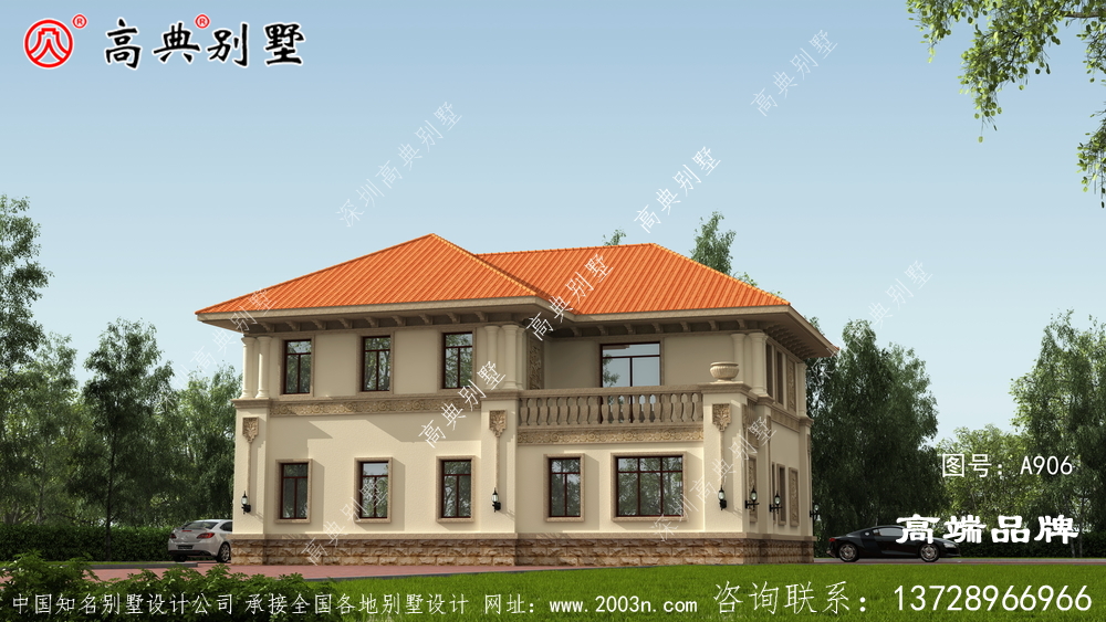 歐式經典二層復式別墅設計圖