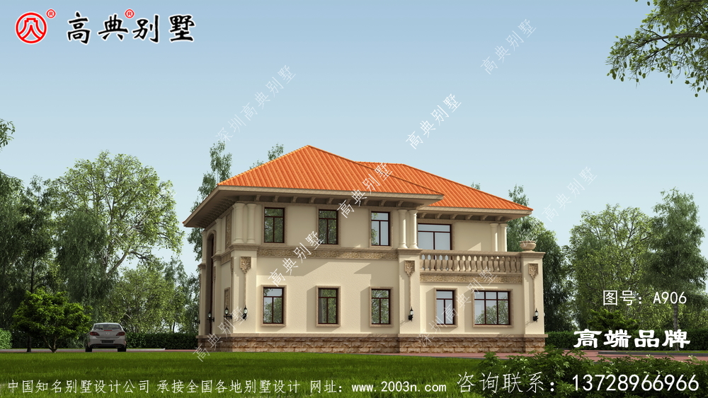 歐式經典二層復式別墅設計圖