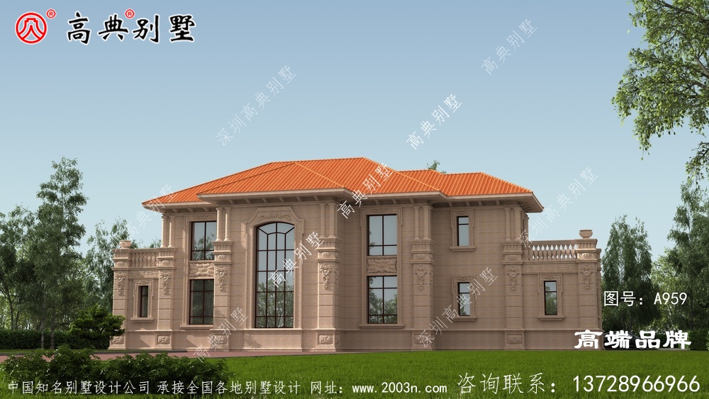 復(fù)式兩層別墅，建歐式石材的奢華大氣