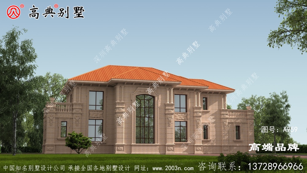 復(fù)式兩層別墅，建歐式石材的奢華大氣