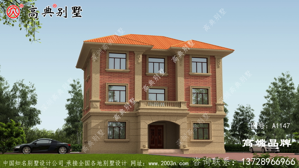 歐式風格三層別墅外觀設計圖 歐式風格三層別墅外觀設計圖