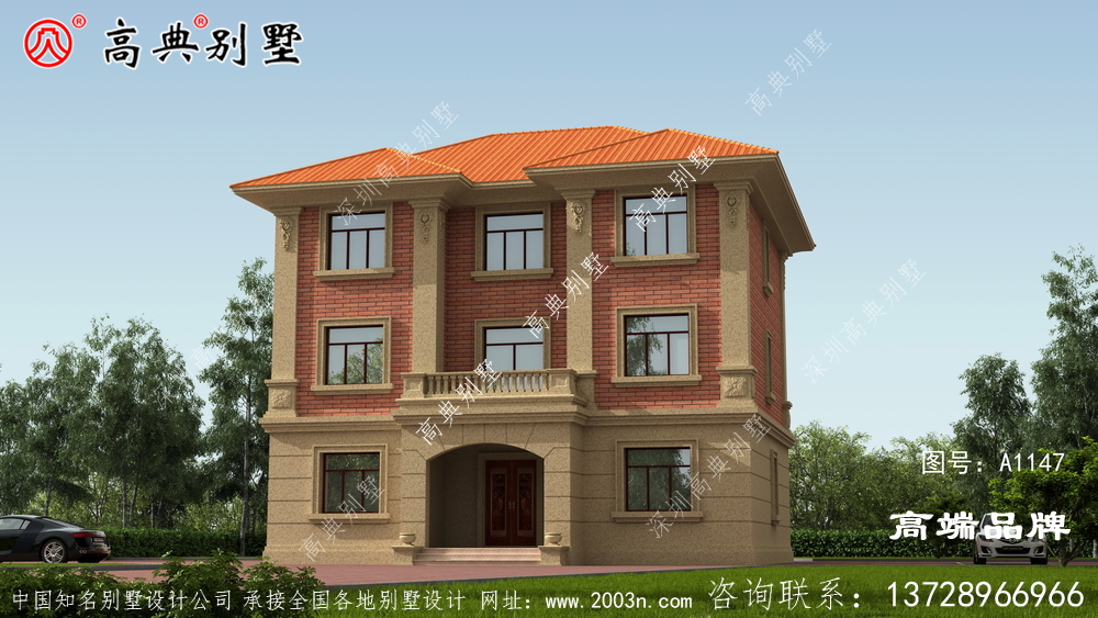 歐式風格三層別墅外觀設計圖