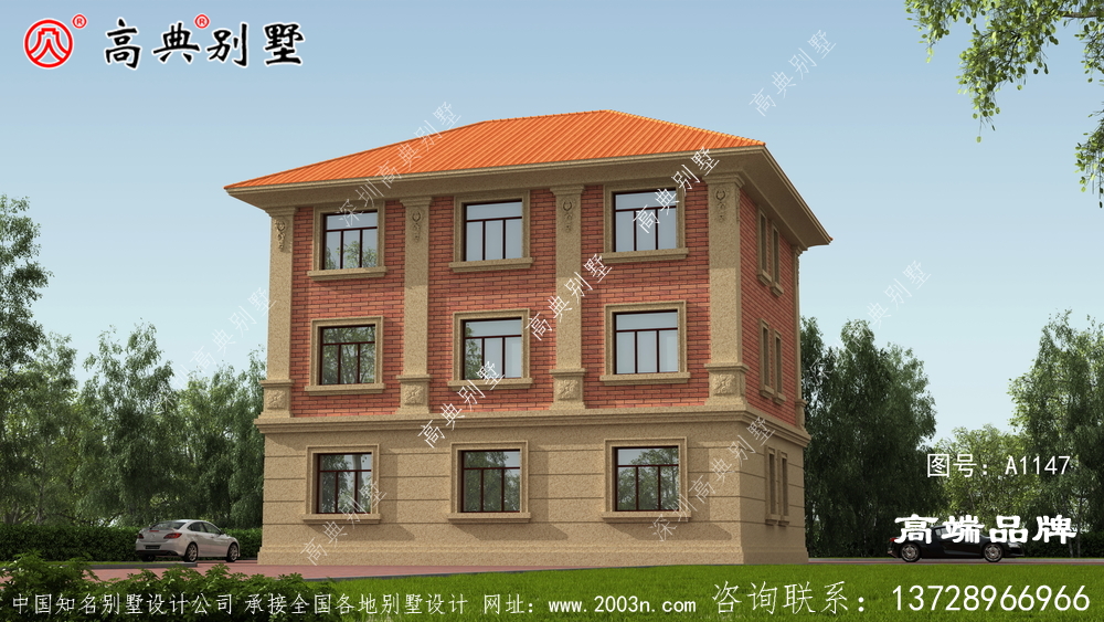 歐式風格三層別墅外觀設計圖