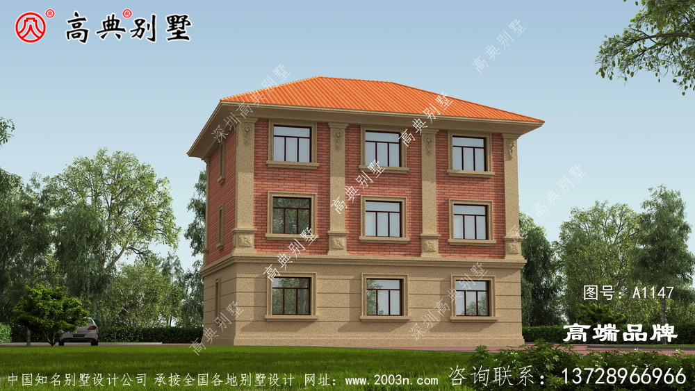歐式風格三層別墅外觀設計圖