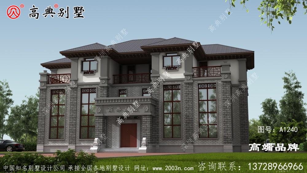這款豪華雙復式大廳中式別墅，占地270平