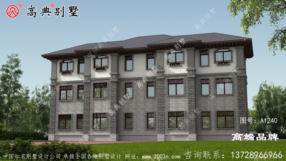 這款豪華雙復式大廳中式別墅，占地270平