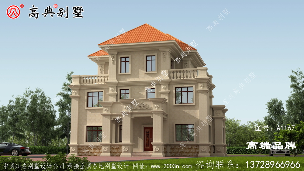 農村三樓復式建造小洋樓別墅設計圖