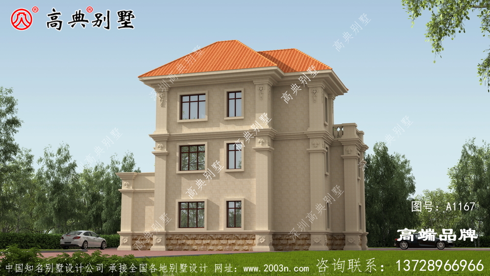 農村三樓復式建造小洋樓別墅設計圖