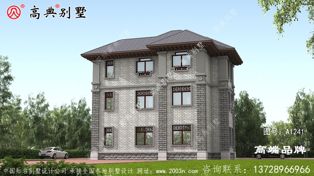中式別墅怎么建的新穎不老氣,當然是配上復式落地窗啦