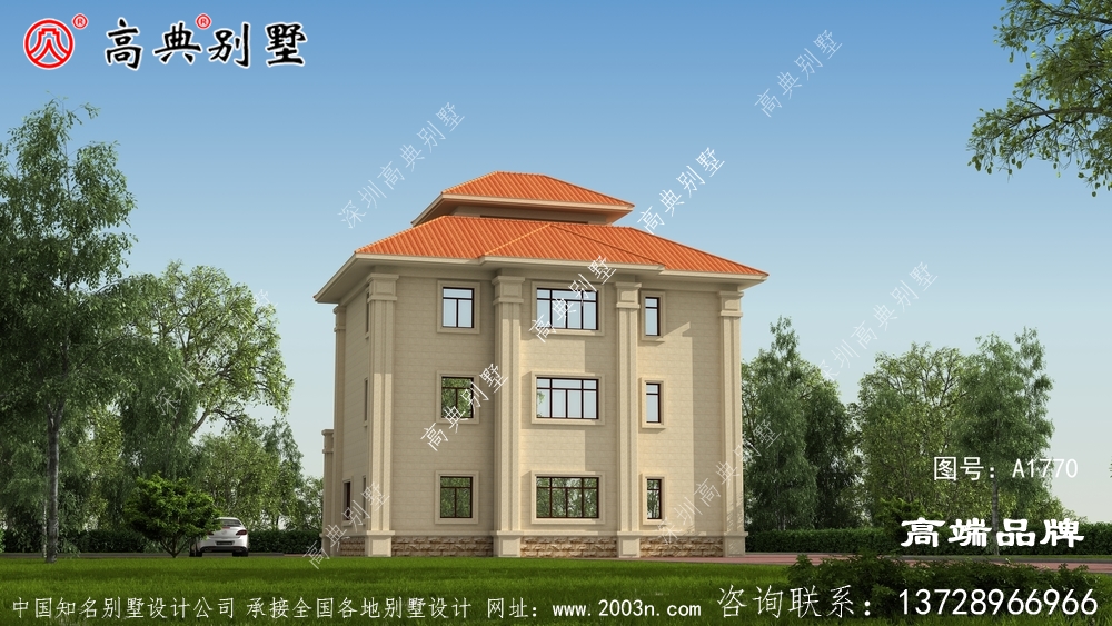 歐式風格四層高檔復式別墅設計效果圖
