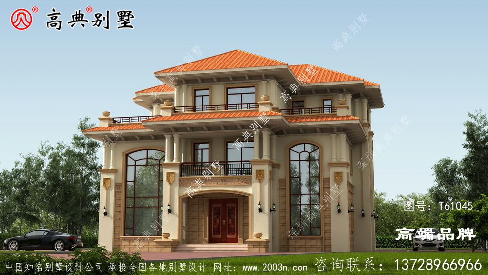 經典大方歐式三層復式別墅設計圖紙