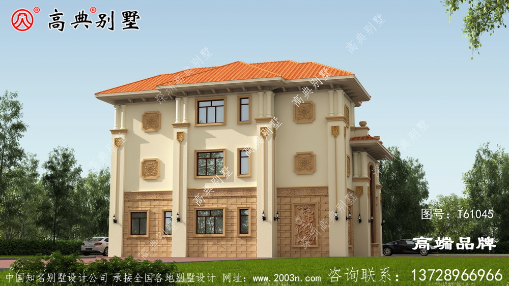 經典大方歐式三層復式別墅設計圖紙