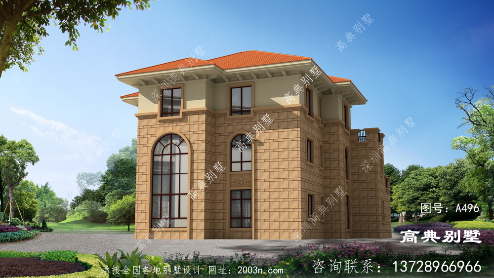 完美設計的歐式風格三層別墅效果圖