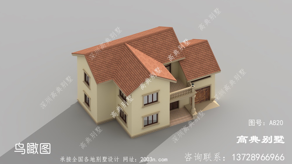 二樓農村經典住宅別墅設計圖，經濟型別墅