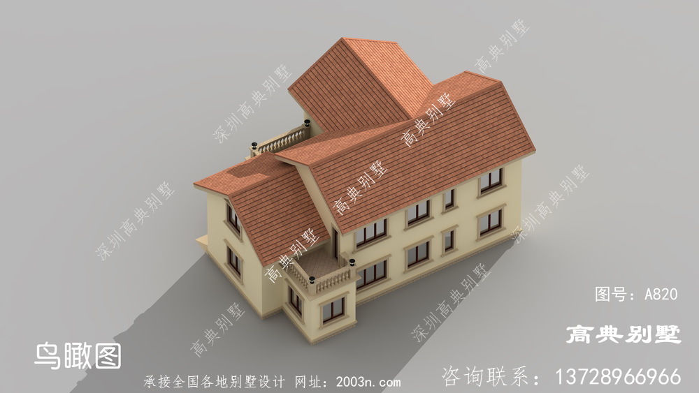 二樓農村經典住宅別墅設計圖，經濟型別墅