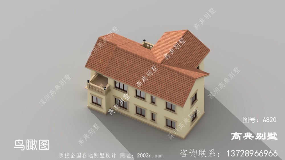 二樓農村經典住宅別墅設計圖，經濟型別墅