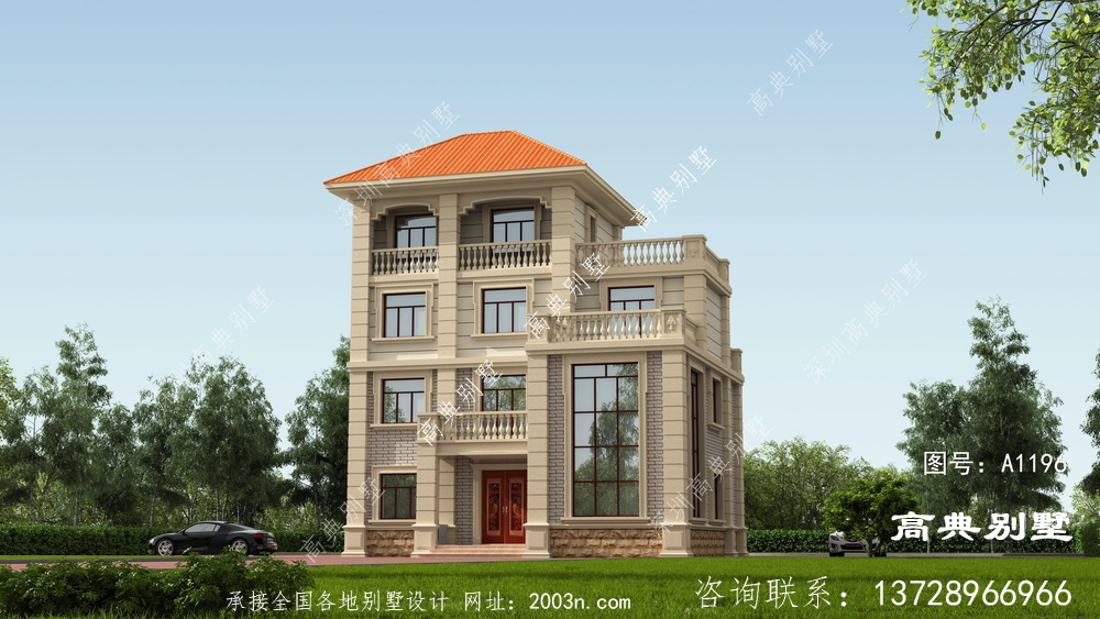 農(nóng)村四樓半別墅建設(shè)設(shè)計(jì)圖，外觀形式獨(dú)特