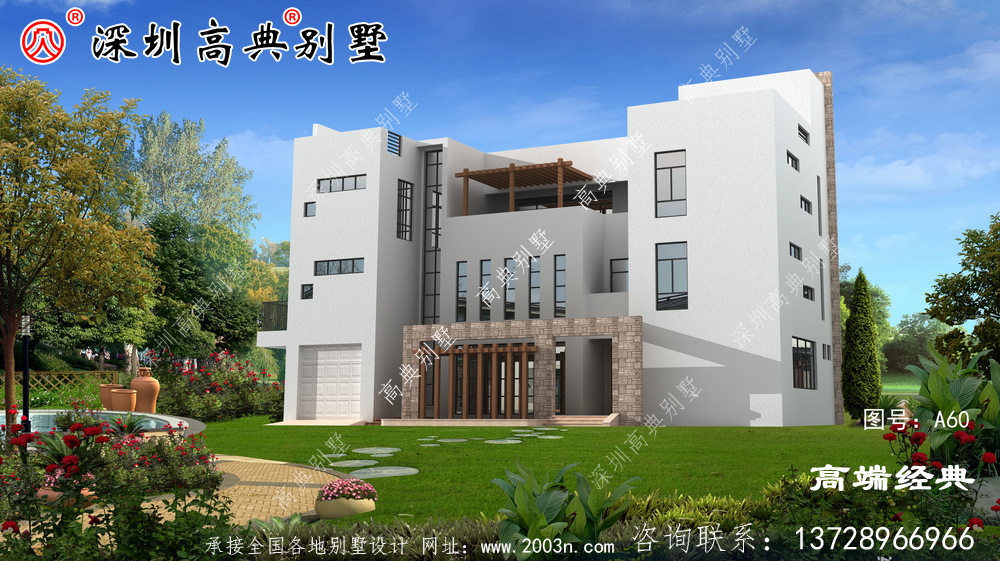 農村自建四層漂亮樓房圖，外觀氣派，選一套回家建造吧！