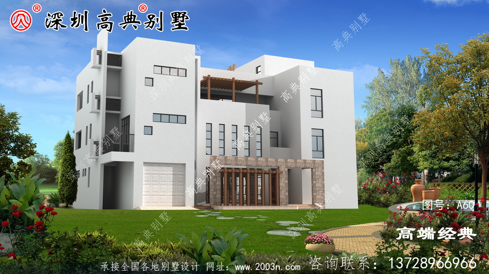 農村自建四層漂亮樓房圖，外觀氣派，選一套回家建造吧！