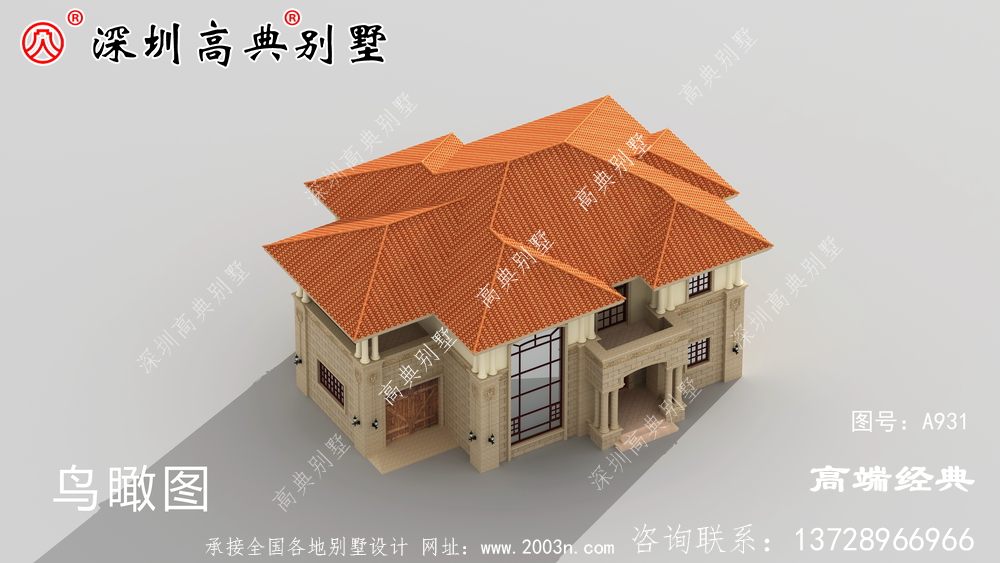 別墅設計圖，戶型設計合理，外觀簡約歐式風格
