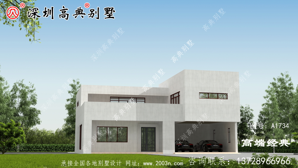 二層別墅設計圖，滿足大家庭成員的住房需求。
