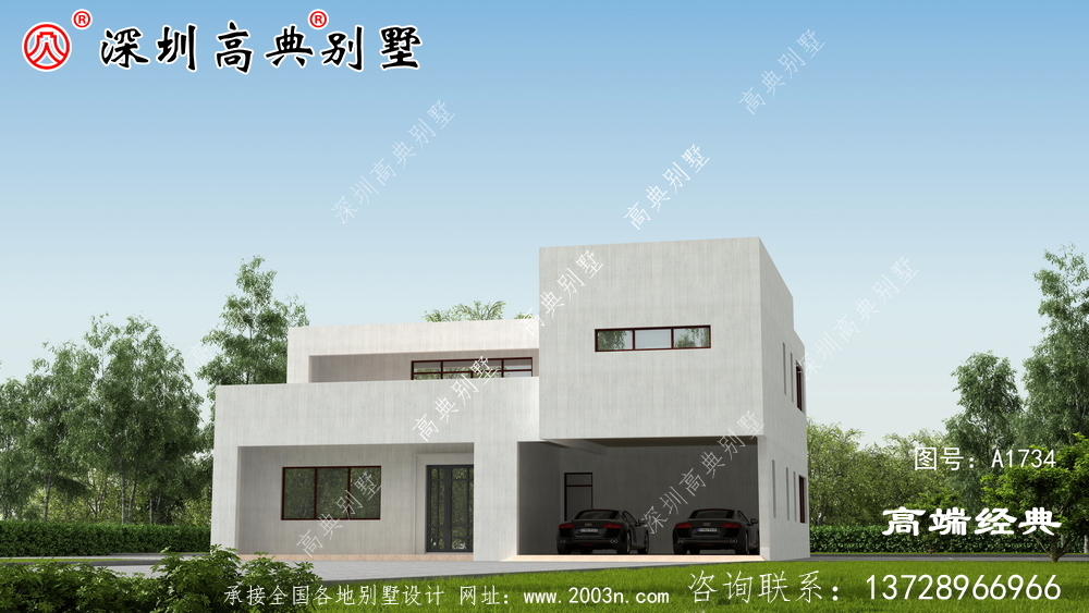 二層別墅設計圖，滿足大家庭成員的住房需求。