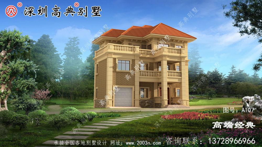 鄉下三層自建房的設計圖,養老別墅可以這樣建。