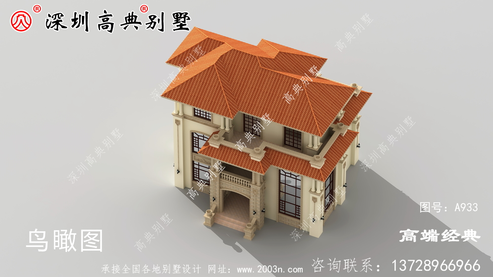 農村自營住宅三層外觀效果圖,外觀大氣內部布局無可挑剔。