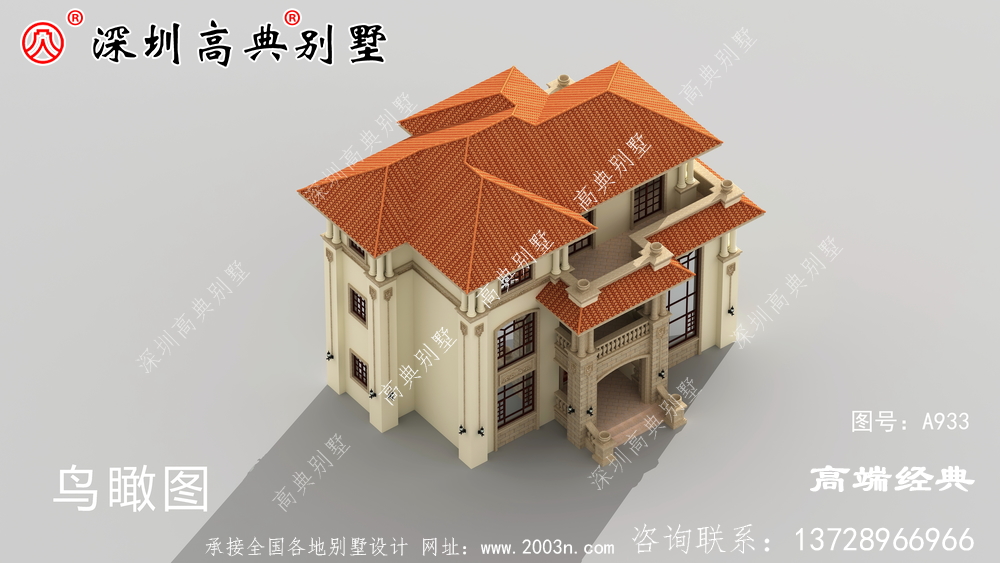 農村自營住宅三層外觀效果圖,外觀大氣內部布局無可挑剔。