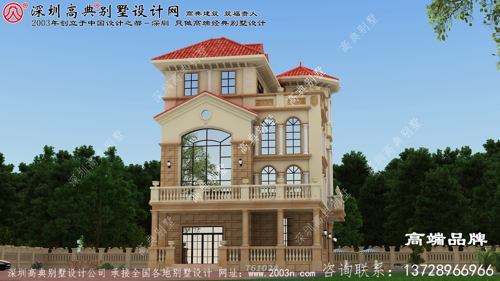 四層農村自建別墅設計圖，框架結構 主體造價：60萬