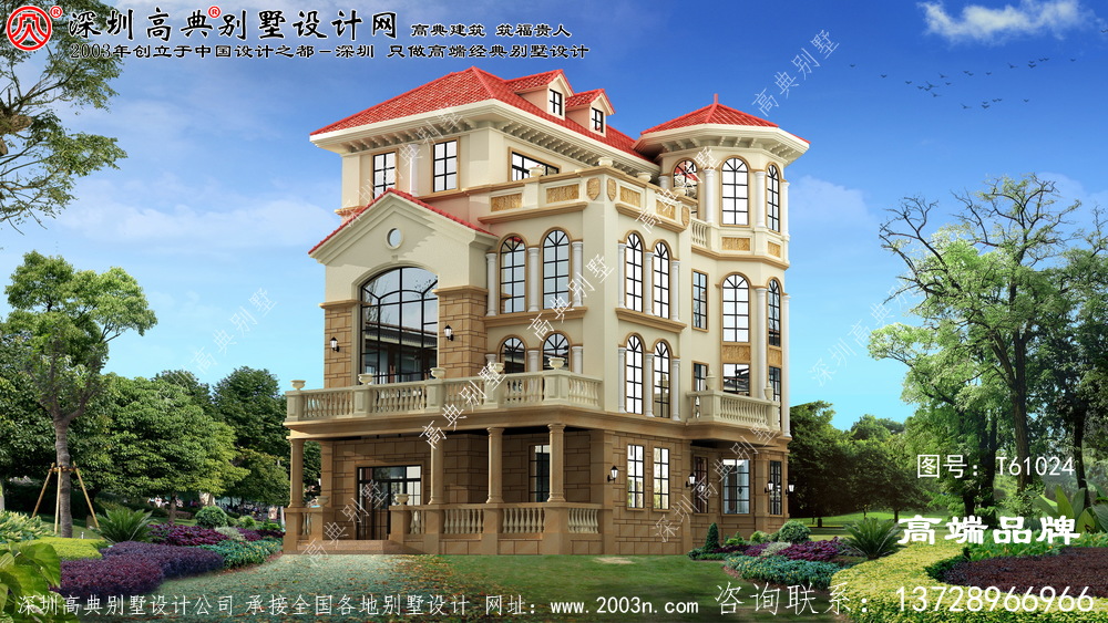 四層農村自建別墅設計圖，框架結構 主體造價：60萬
