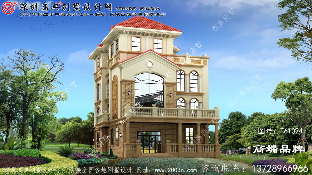 四層農村自建別墅設計圖，框架結構 主體造價：60萬