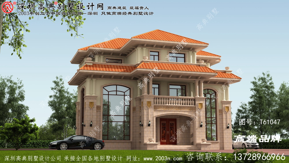 門面16.3米X深度15.6米歐式農(nóng)村自建房設(shè)計圖，布局好實在
