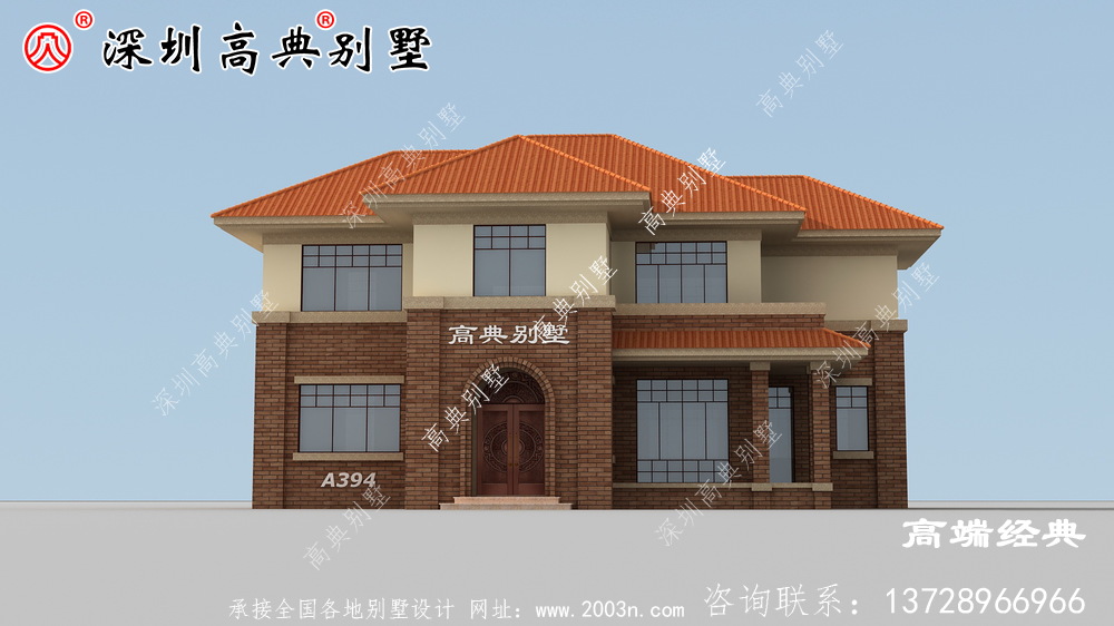 農村帶露臺二層別墅圖，外觀簡潔漂亮，住著更舒適