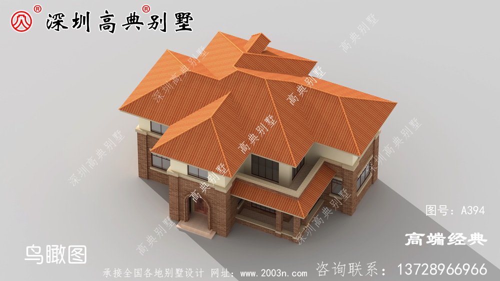 農村帶露臺二層別墅圖，外觀簡潔漂亮，住著更舒適