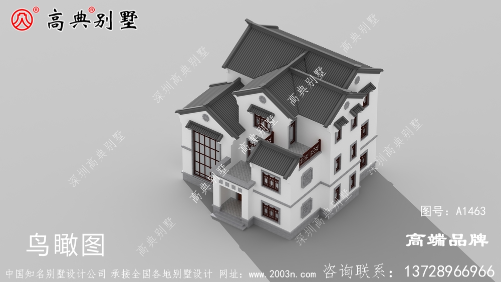 這樣南北通透的新中式三層戶型建在農村令人羨慕